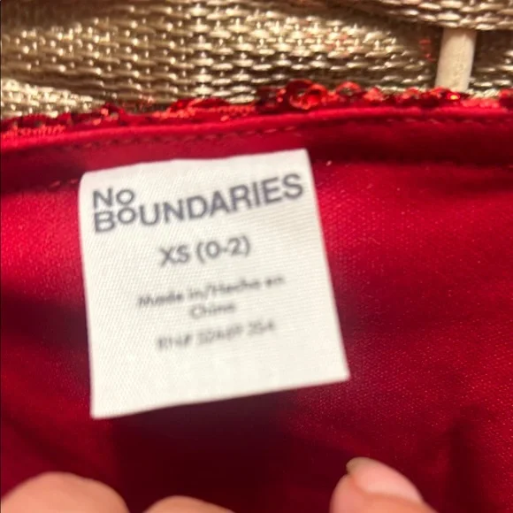 No Boundaries Red Sequin Bustier Crop Top - Picture 3 of 6